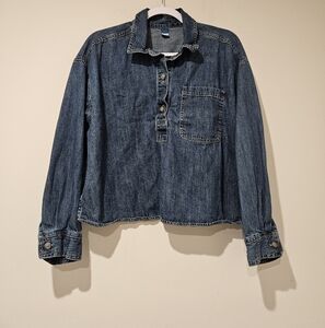 Old Navy Dark Blue Denim Pullover Shirt